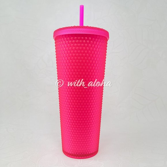 Starbucks NEON PINK & Yellow Pineapple Studded Cup - Picture 5 of 11